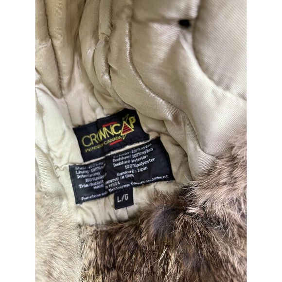 CROWN CAP UNISEX WOMENS TRAPPER HAT RABBIT FUR SIZE LARGE - Picture 5 of 5